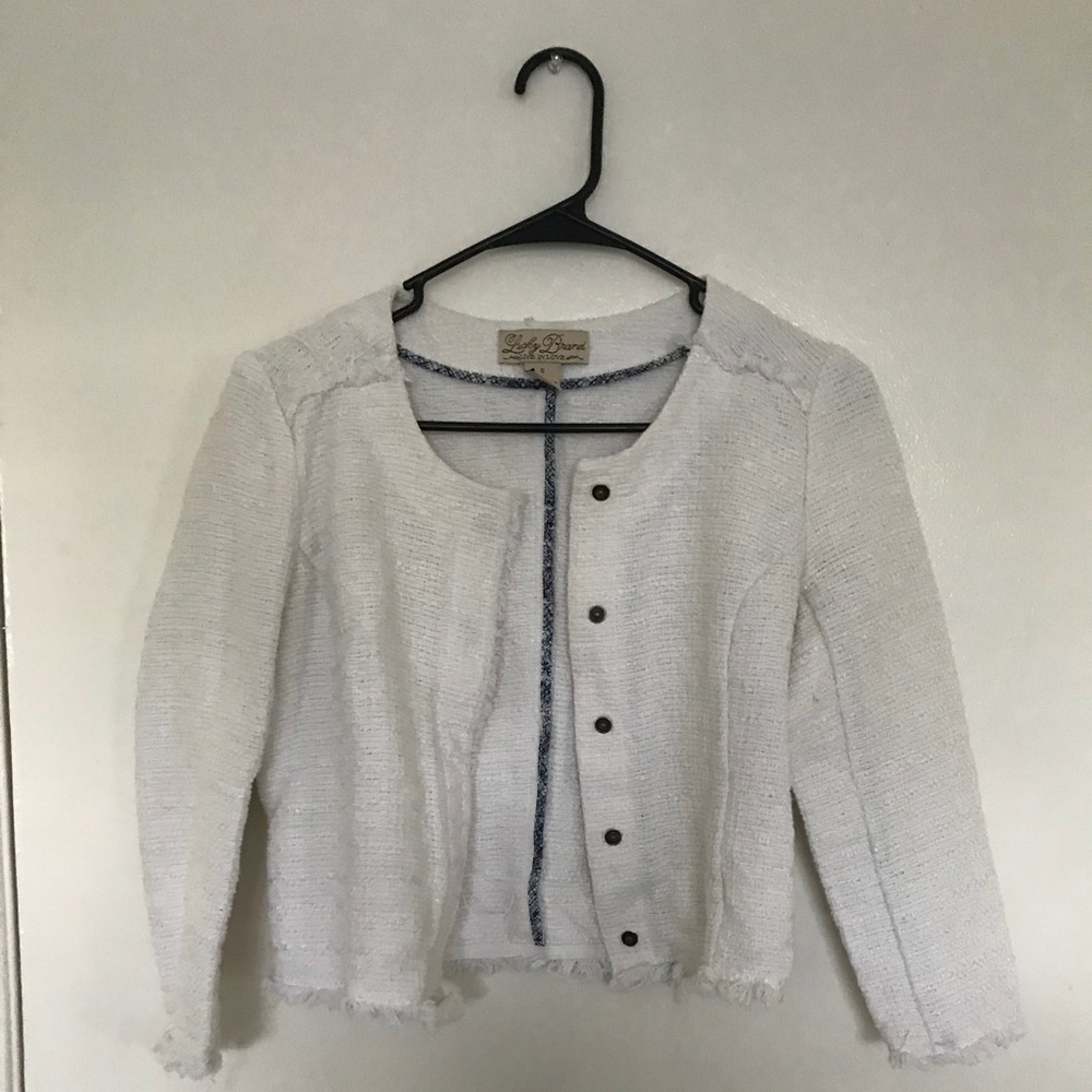 Lucky Brand Cropped Tweed Jacket